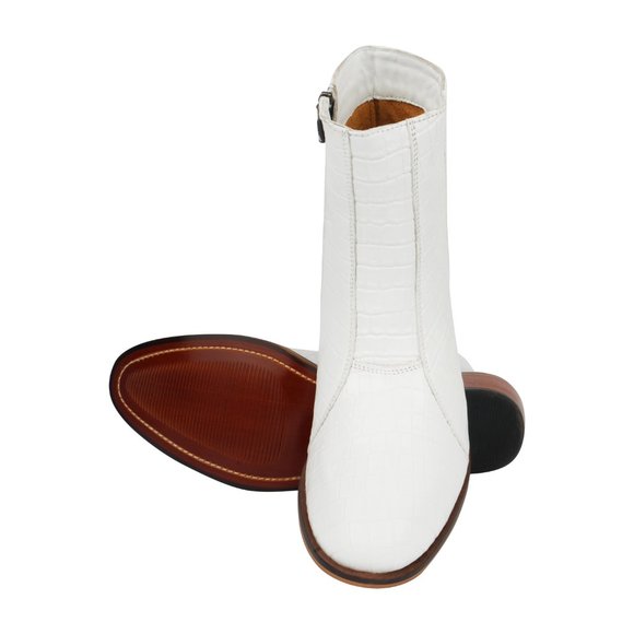 LIBERTYZENO Mens White Croco  Boots - Picture 2 of 7